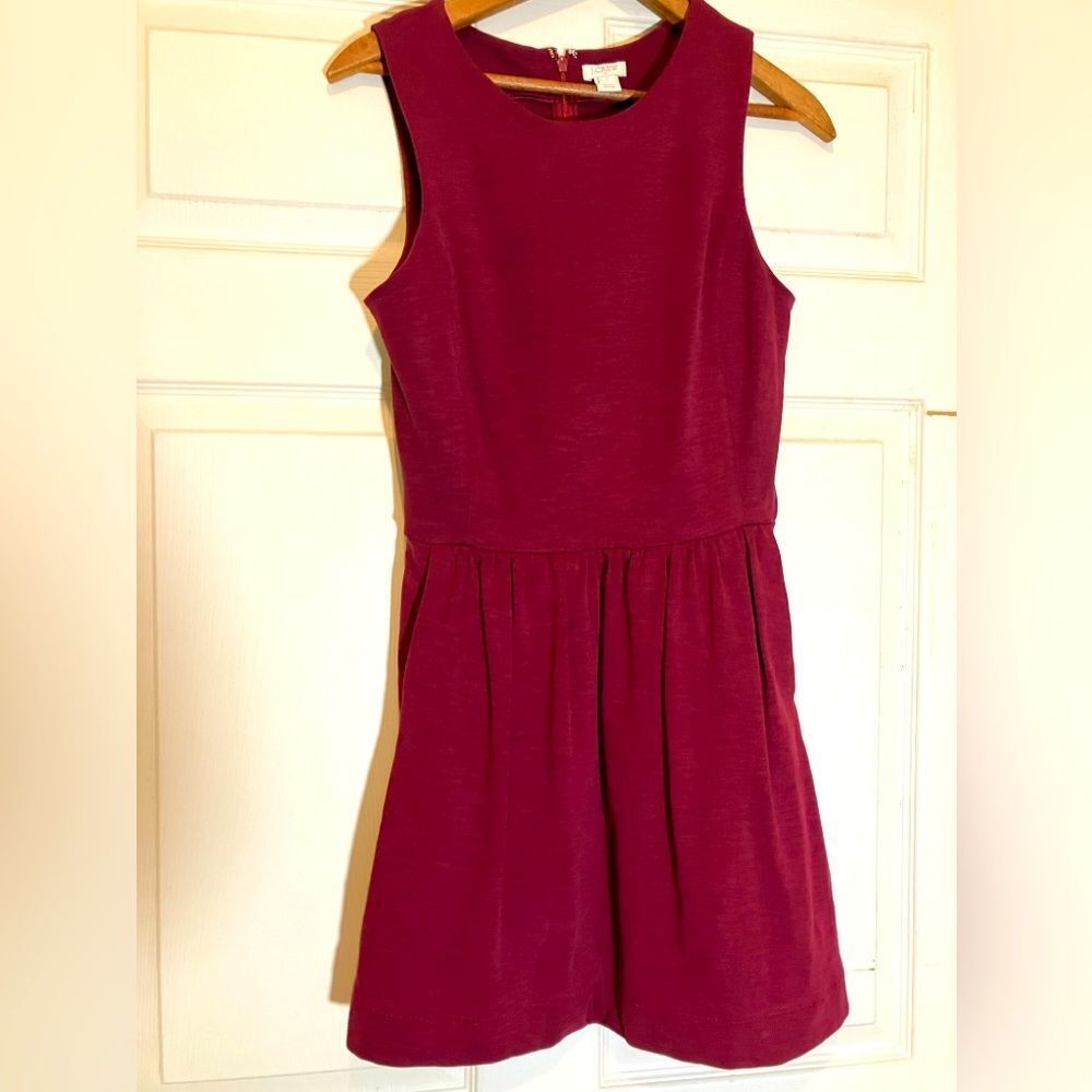 J.Crew, sleeveless dress, pockets, cranberry red, excellent condition, small